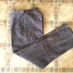 Terry Lewis Classic Luxuries Leather Suede High Waist Pants Sz 8 Gray